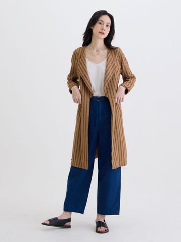 浮光線條開襟大衣外套-眼眸