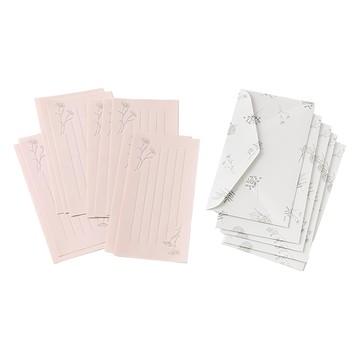 Midori 花色和紙一筆箋附信封 89573  粉色  1包  10個