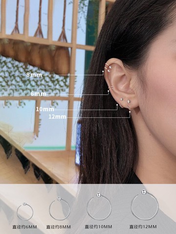 耳環女999純銀年新款潮足銀耳飾耳骨養耳洞防過敏小耳圈耳釘