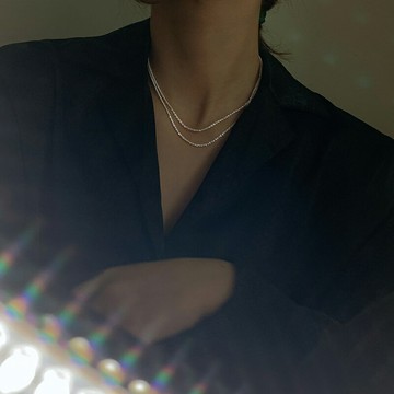 s925純銀波光粼粼項鏈女輕奢小眾頸鏈鎖骨鏈簡約氣質冷淡風意大利