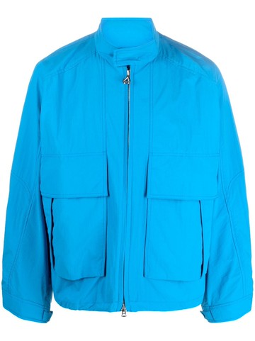 SOLID HOMME - zip-up flap-pockets windbreaker - men - Nylon - 48 - Blue