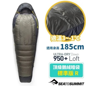 【Sea To Summit】Spark Pro -1頂級鵝絨睡袋 R/STSASL041071-050103 灰黑
