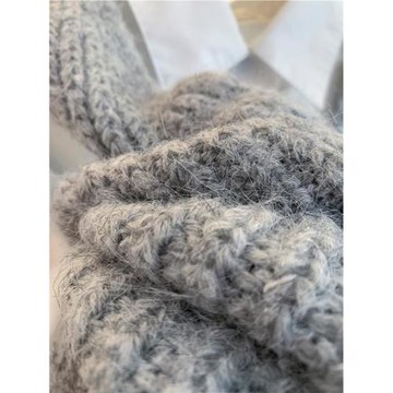 韓系灰色v領針織馬甲背心女2024秋冬款外搭疊穿百搭坎肩毛衣開衫