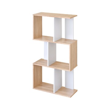 《HOPMA》田原三層開放式組合書櫃 台灣製造 屏風 收納櫃 三層櫃 儲藏櫃 書櫃 置物櫃 玄關櫃 門櫃 書架-淺橡(漂流)木配白