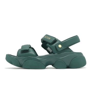 Nike 涼鞋 Wmns Jordan Deja Sandal 女鞋 綠 魔鬼氈 厚底 增高 皮革 涼拖鞋 FN5036-300