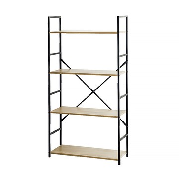 【RICHOME】克羅斯四層架原木色+黑色