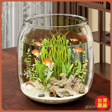 【圓形魚缸】防摔 耐摔 高透 仿玻璃魚缸 烏龜缸 水培 家用 桌面 生態缸 魚缸 玻璃魚缸 烏龜魚缸 塑料魚缸 透明魚缸