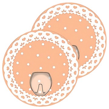 Amonka 3R神奇無痕掛勾 圓單勾 直徑約10cm 台灣製造  蕾絲點點 奶油  2個