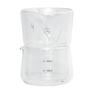 H MM Gaze 雙層玻璃手沖濾杯組  濾杯 + 下壺  1組