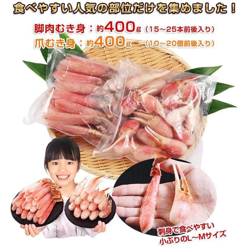 笑顔の食卓 匠｜生 ズワイガニ｜刺身OKL?M生ずわい かにしゃぶ脚爪むき身（約800g）