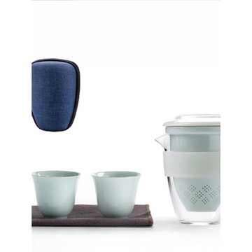 悅器 快客杯旅行便攜茶具便攜包一壺二杯功夫過濾泡茶壺玻璃公杯