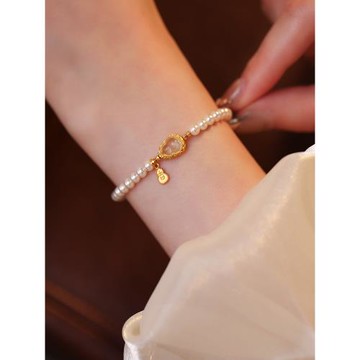 (免運)新中式玉葫蘆珍珠手鏈女款小眾設計高級感輕奢串珠手串轉運手飾品