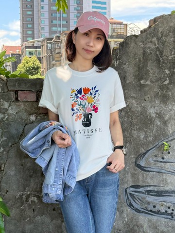 法式藝術感｜馬諦斯花束插畫棉T