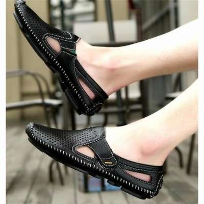 サンダル メンズ ビジネスサンダル メッシュ レザー 通気 紳士 シューズ 夏 ドライビングシューズ カジュアル 通販 Lineポイント最大get Lineショッピング