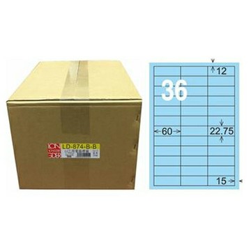 【龍德】A4三用電腦標籤 22.75x60mm 淺藍色1000入 / 箱 LD-874-B-B【APP滿額下單10%點數(單一帳號最高1500點)】8/31止