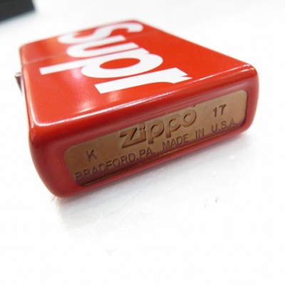 SUPREME 18ss Logo Zippo RED WHITE シュプリーム ジッポ ライターロゴ