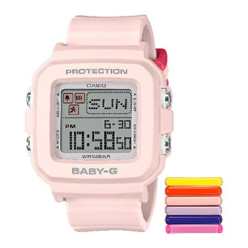 CASIO 卡西歐 BGD-10 系列 BABY-G＋PLUS BGD-10L-4 色彩繽紛像素動畫方型腕錶 粉 39mm｜樂天全館特惠中★指定刷卡回饋10%