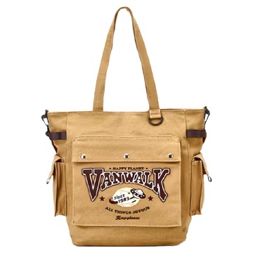 Vanwalk 出走 美式星球復古手提托特包 V2563  土星黃  28 x 13 x 35.5 cm