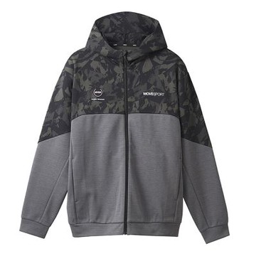 【DESCENTE】迪桑特 男士 印花連帽防風外套(灰色)