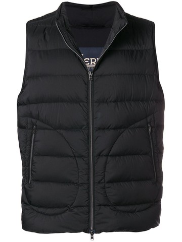 Herno - padded gilet - men - Polyurethane/Polyamide/Acetate/Polyamide/Polyester/Feather Down - 54 - Black