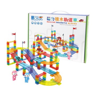 小牛津 磁力積木軌道車-152pcs【Okids博士積木】【佳兒園婦幼館】