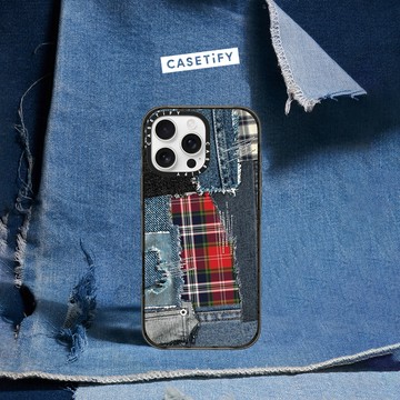CASETiFY  丹寧宣言系列  iPhone 16 Pro/16 Pro Max/15 Pro/15 Pro Max/15/16/Plus 保護殼 - 無序格紋
