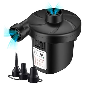 AHOYE 充氣+洩氣 電動充氣幫浦 (車充+電源供電)  12 x 10 x 8cm  1個  黑色