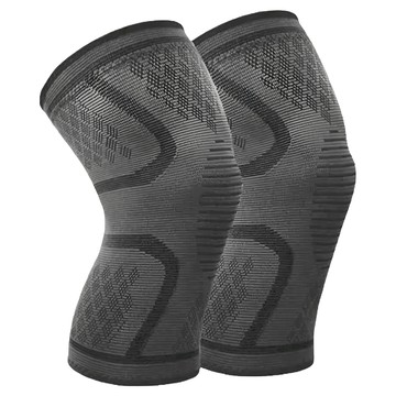 OMC 成人運動專用型護膝 3D立體編織 矽膠防滑條  M  黑色  1雙