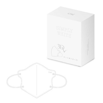 【蝦皮直營】CSD中衛醫療口罩-成人立體3Dv-Simply White 全白(30片/盒)