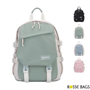 【Rosse Bags】簡約學生風輕便百搭背包(現+預  黑色／綠色／粉色／藍色)-慈濟共善
