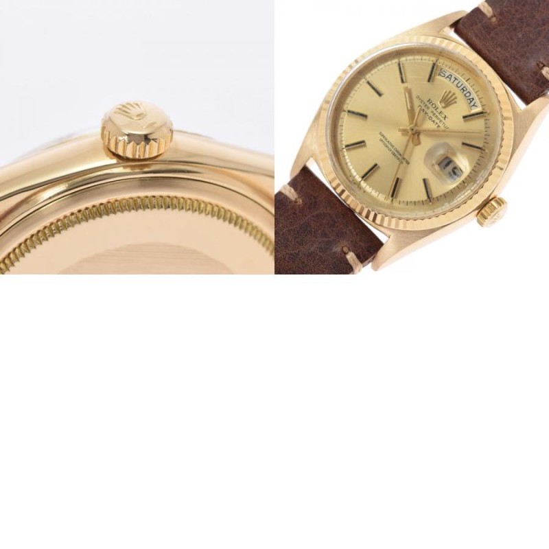 ROLEX ロレックス デイデイト アンティーク 1803 メンズ YG/革 腕時計  