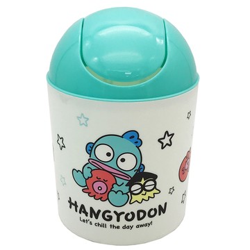 Sanrio 三麗鷗 人魚漢頓圓桶垃圾桶  綠白星星  20 x 13.5cm