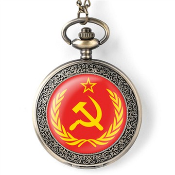 五角星復古個性翻蓋懷表經典復古老人石英表男女學生掛表紀念表