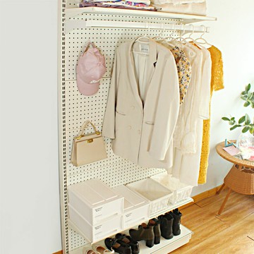 公司貨 免運 網紅少女開放式五金洞洞板改造衣帽間出租屋簡易小紅書衣櫃置物架 快速發貨