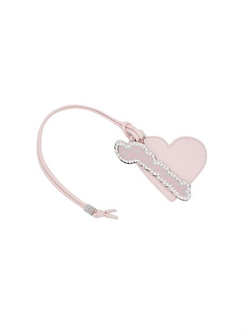 ganni "heart mirror" keychain