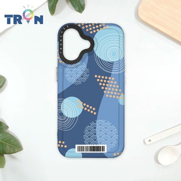 TRON IPhone 16 日系和風圓點海波系列 防摔太空載具殼 透黑 軟硬 手機殼