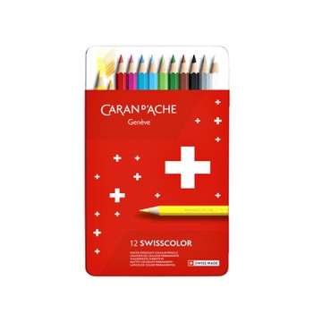 【CARAN dACHE 瑞士卡達】SWISSCOLOR 學生級油性色鉛 12色 /盒 1284.712