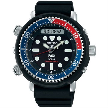 Seiko 精工錶 H851-00A0B(SNJ027P1) DIVER SCUBA 太陽能雙顯示腕錶/黑 47.8mm