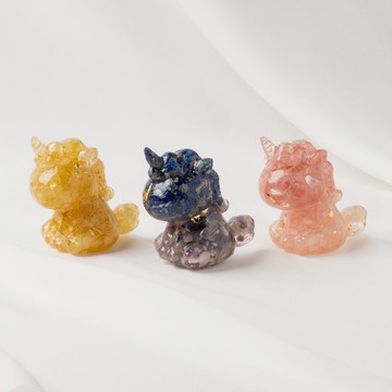 開運獨角獸 | 檸檬黃水晶 草莓晶 粉水晶 青金石 紫水晶 | 動物水