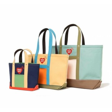 HUMAN MADE TOTE BAG 彩拼色 愛心刺繡 字母 環保包 手提包