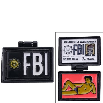 肥婆奶奶 FBI工作證 胸針 FBI胸針 FBI徽章 辛普森工作證 辛普森徽章 辛普森胸針 可翻蓋胸針 抖音同款