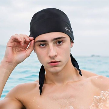 飛魚未來男士泳帽不勒頭舒適透氣布料運動籃球健身頭巾溫泉游泳帽