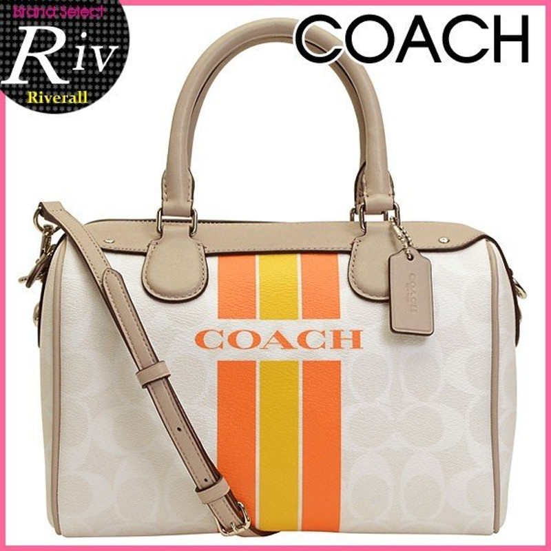 コーチ バッグ Coach シグネチャーストライプ 2way ショルダーバッグ ハンドバッグ 斜めがけ ボストン F38401 通販 Lineポイント最大0 5 Get Lineショッピング