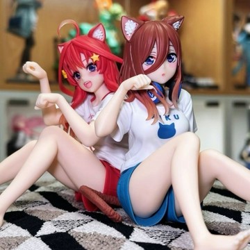 台灣發貨💕中野二乃 三玫 五等分的花嫁 新娘貓咪居家服 二次元 動漫手辦 禮物擺件 盒裝 周邊 模型 動漫 景品 公仔