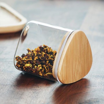 玻璃密封透明三角玻璃罐普洱儲存大號家用花茶綠茶咖啡玻璃茶葉罐