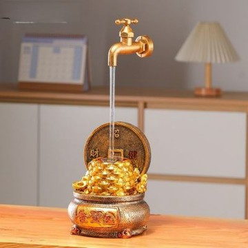 HANACO 流水生財擺件 循環水辦公桌面裝飾 (擺件喬遷 開業送禮 遷禮物 送同事/領導/朋友 流水擺件)