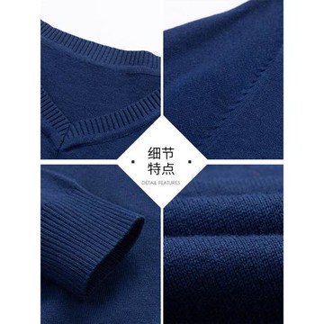 羅蒙針織衫男士秋季新款青年商務休閑百搭長袖V領套頭毛衣打底衫