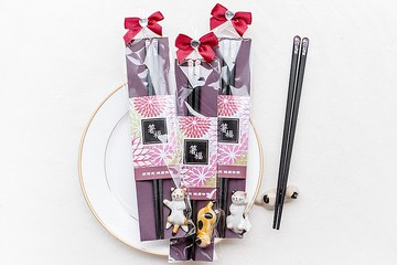 日式箸福 筷子筷架組 (箸福筷樂) -滿百份免費印名字 婚禮 二進