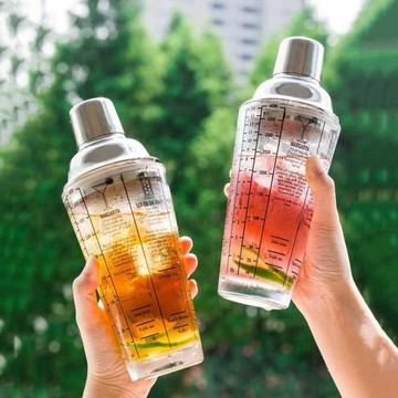 廠家批發玻璃杯調酒器304奶茶店專用手打檸檬茶制作工具搖酒400ml