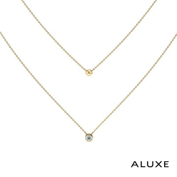 A-LUXE 亞立詩 10K金 E/VS1 鑽石金球 雙鍊項鍊 珍愛系列 Be Myself
